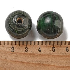 手作りランプワークビーズ  ラウンド  シーグリーン  20mm  穴：4mm&nbsp;LAMP-B027-01C