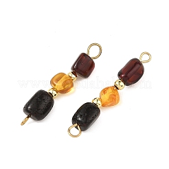 Natural Amber Connector Charm&nbsp;PALLOY-JF06013