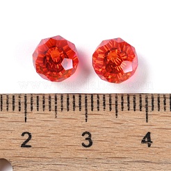 Ab色のメッキガラスビーズ  多面カット  ラウンド  レッド  8x5.5~6mm  穴：1.4~1.6mm  336個/セット&nbsp;EGLA-P059-03B-AB01