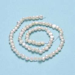 天然養殖淡水パールビーズ連売り  研磨両側  リネン  4~4.5x4x3~4mm  穴：0.5mm  約80~85個/連  13.78~13.82''（35~35.1センチメートル）&nbsp;PEAR-A005-05E-01