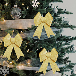 Christmas PVC Glitter Bowknot&nbsp;AJEW-SP0003-72A-02