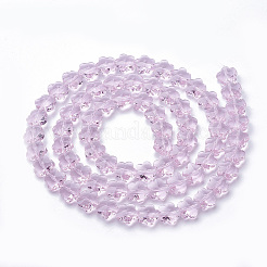 透明ガラスビーズ  多面カット  スモモの花  パールピンク  10x10x7mm  穴：1mm&nbsp;GLAA-Q066-10mm-C16