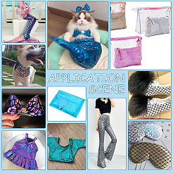 Fish Scale Pattern Polyester Fabric&nbsp;DIY-WH0899-324B