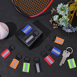 10Pcs 5 Colors Rectangle Polyester Pendant Keychains&nbsp;KEYC-CN0001-13