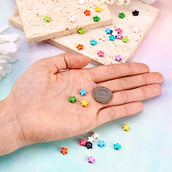 44色スプレー塗装合金ビーズ11個  スター  ミックスカラー  7x8x3.5mm  穴：1~1.2mm  4個/カラー&nbsp;FIND-TA0003-02
