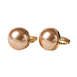 Brass & Plastic Pearl Hoop Earrings&nbsp;FS-WGC04E8-01