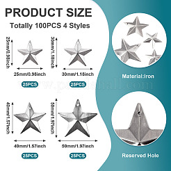 100Pcs 4 Styles Iron Pendants&nbsp;IFIN-TA0001-67