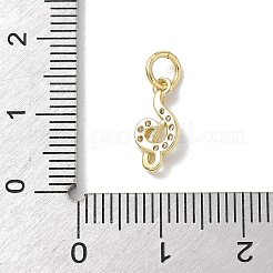 Brass Micro Pave Clear Cubic Zirconia Charms&nbsp;KK-A273-14G