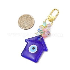 House Handmade Evil Eye Lampwork Pendant Decorations&nbsp;HJEW-JM03083