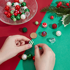 DIY Round Christmas Beads Findings Kits&nbsp;DIY-PH0034-04