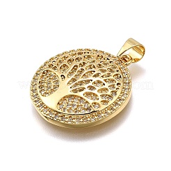 Rack Plating Brass Micro Pave Cubic Zirconia Pendants&nbsp;KK-K401-93G