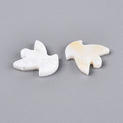 天然淡水シェルビーズ  鳥  乳白色  13x12~13x2.5~3mm  穴：0.7mm&nbsp;BSHE-T014-35