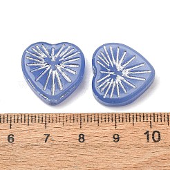 手作りランプワークビーズ  ハート  コーンフラワーブルー  18.5x18.5x5.5mm  穴：1.4~1.5mm  約34個/袋&nbsp;LA-CBAA1BE-03A