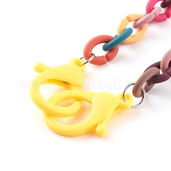 個性的ラバースタイルのアクリルアズキチェーンネックレス  眼鏡チェーン  ハンドバッグチェーン  プラスチック製のカニカン付き  ミックスカラー  19.8インチ（50.3cm）&nbsp;NJEW-JN03464