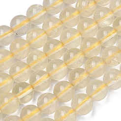 天然レモンクォーツ（加熱）ビーズ連売り  ラウンド  8mm  穴：0.8mm  約47個/連  14.96''（38センチメートル）&nbsp;G-K365-F02-8mm