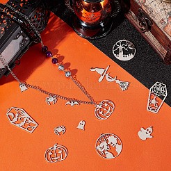 20Pcs 10 Style 201 Stainless Steel Laser Cut Pendants&nbsp;STAS-SC0005-08