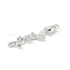 Brass Micro Pave Cubic Zirconia Pendants&nbsp;KK-M326-13C-P