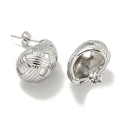 Teardrop Texture Hollow Brass Stud Earrings for Women&nbsp;EJEW-E312-12P