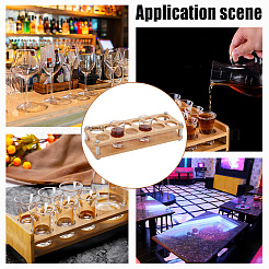 12-Hole Bamboo Glass Holder Display Racks&nbsp;ODIS-WH0061-08B