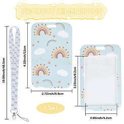 Plastic ID Card Sleeve with Polyester Lanyard Strap&nbsp;AJEW-WH20017-33D