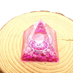 オルゴナイトピラミッド樹脂エネルギー発生器  レイキの天然アメジストと黒曜石のチップが入っており、ホームオフィスのデスクの装飾に最適です。  60mm&nbsp;PW-WG88614-01