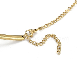 PVD Vacuum Plating 202 Stainless Steel Wire Choker Necklaces with Clasps&nbsp;NJEW-H011-10G
