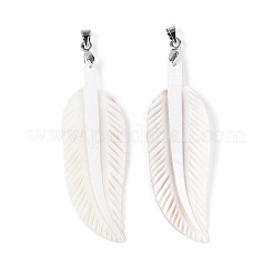 Natural Freshwater Shell Carved Big Pendants&nbsp;SHEL-N038-20P