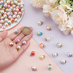 100Pcs 10 Colors Gradient Color ABS Plastic Imitation Pearl Pendants&nbsp;FIND-PH0023-54