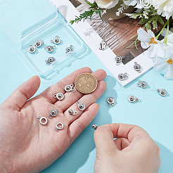 304ステンレススチールスナップ留め  ステンレス鋼色  15.5x10x5mm  穴：1.5mm  20個/箱&nbsp;STAS-UN0009-06P