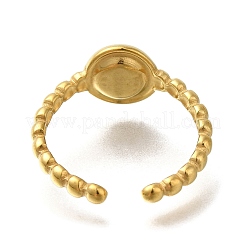 Ion Plating(IP) 304 Stainless Steel Open Cuff Ring Components&nbsp;RJEW-U017-10G