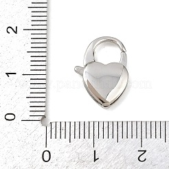 316ステンレススチール製ロブスタークロウ留め金  ハート  ステンレス鋼色  16x12x2.5mm  穴：6x2mm&nbsp;STAS-C154-03B-P