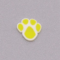 手作り樹脂クレイカボション  犬の足  きいろ  5~6.5x5~6.5x6mm&nbsp;CLAY-WH0005-01A