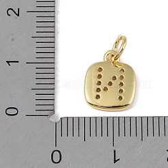 Rack Plating Brass Micro Pave CLear Cubic Zirconia Charms&nbsp;KK-E110-14G-N