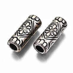 CCBプラスチックヨーロピアンビーズ  大穴ビーズ  コラム  アンティークシルバー  26x10mm  穴：5.5mm  約348個/500g&nbsp;CCB-T011-19AS