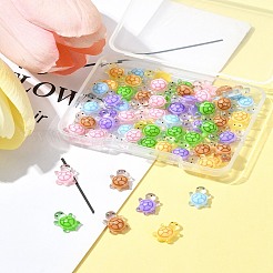 60 個 6 色の蓄光樹脂カボション  暗闇で光る  カメ  ミックスカラー  11x7.5x4mm  10個/カラー&nbsp;RESI-FS0001-95