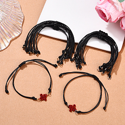 20Pcs Black Waxed Polyester Cord Braided Bracelet Making&nbsp;AJEW-YW00002-01