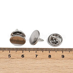 304ステンレス鋼バタフライクラッチピンバック  ステンレス鋼色  10.5x14mm  ラウンド：14mm&nbsp;STAS-P262-03P-05