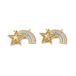Brass Micro Pave Colorful Cubic Zirconia Connector Charms&nbsp;KK-E068-VF321