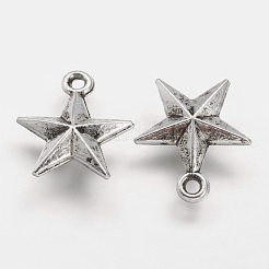 合金のチベット風チャーム  スター  アンティークシルバー  16.5~17x15x2~3mm  穴：2~3mm&nbsp;X-PALLOY-F131-03