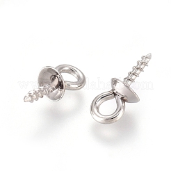 201 ステンレススチール ペグ ベイル ペンダント  ハーフドリルビーズ用  ステンレス鋼色  10x4mm  穴：2mm  ピン：1.2mm&nbsp;STAS-TAC0002-30A-P