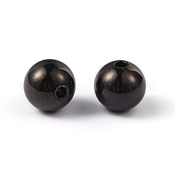 丸型304ステンレススチールビーズ  電気泳動黒  10mm  穴：2mm&nbsp;X-STAS-L176-11