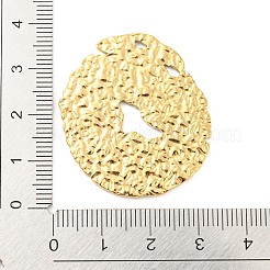 304ステンレススチールカボション  テクスチャ  フラットラウンド  18KGP本金メッキ  36x32x1.5mm&nbsp;STAS-I202-31G