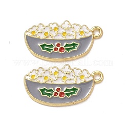 Christmas Theme Rack Plating Alloy Enamel Pendants&nbsp;PALLOY-O109-40LG