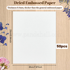 乾燥したエンボス紙  長方形  ホワイト  250x200x0.4mm&nbsp;DIY-WH0622-646B