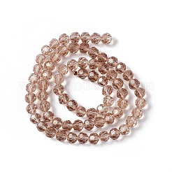 ガラスビーズ連売り  ファセット（32ファセット）  ラウンド  バリーウッド  8mm  穴：1.5mm  約66~67個/連  18.5インチ〜19.29インチ（47~49cm）&nbsp;EGLA-J042-8mm-21