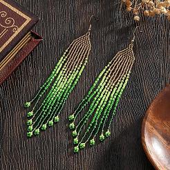 Bohemian Handmade Glass Seed Beads Tassel Dangle Earrings&nbsp;KU8026