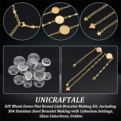 DIY Blank Dome Flat Round Link Bracelet Making Kit&nbsp;DIY-UN0003-85