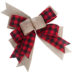 1Pc Christmas Linen Big Bowknot Decorations&nbsp;AJEW-CN0005-55A