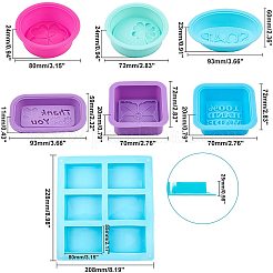 食品グレードのシリコーン型セット  フォンダン型  DIYケーキデコレーション用  ろうそく  チョコレート  キャンディ  ソープクラフト作り  混合形状  ミックスカラー  72~228x59~208x11~26.5mm&nbsp;DIY-WH0181-13