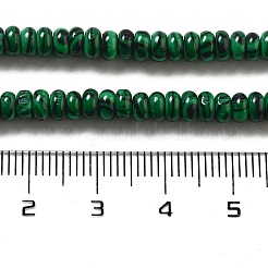 合成マラカイトビーズ連売り  ロンデル  4~4.5x2~2.5mm  穴：1mm  約157~162個/連  15.16~15.55''（38.5~39.5センチメートル）&nbsp;G-K343-C15-01
